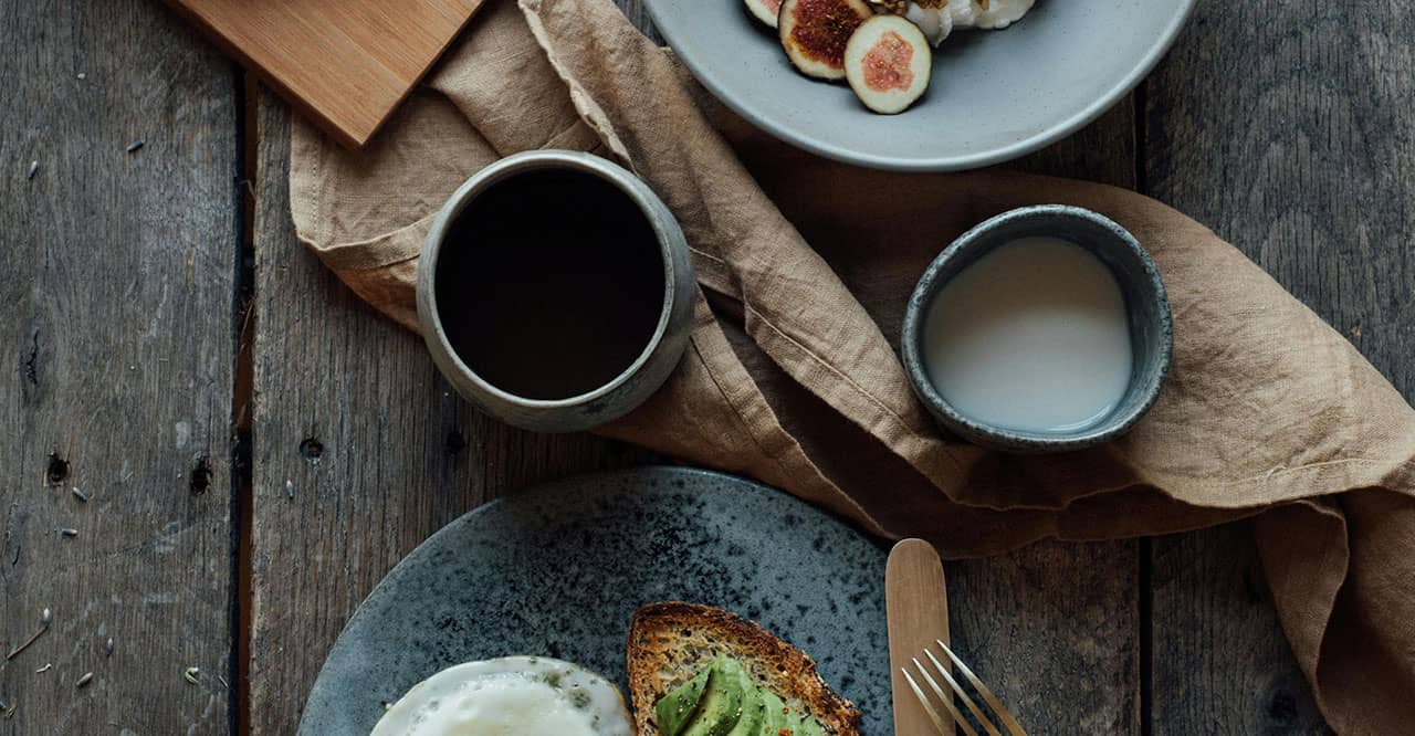 breakfast at a table